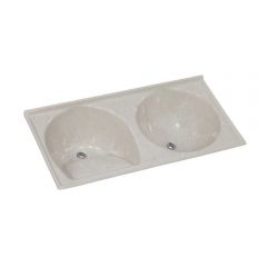 Tanque Duplo Standard Sintetico 124 X 62cm Travertino - Rorato