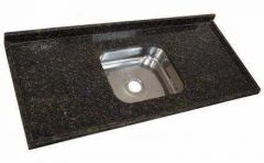 Pia Cozinha 120cm Granito Venturini Bella Verde Ubatuba