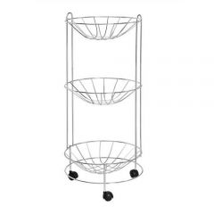 Fruteira Tripla Com Roda Cromada Plus Arthi