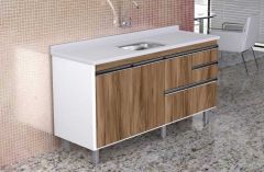 GABINETE COZINHA COLISEU MADEIRADO 144CM NOGAL - RORATO