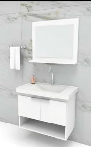 Armario Banheiro 60cm Kit Slim - Branco - Fimap