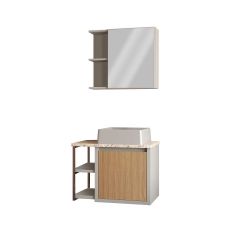 ARMARIO BANHEIRO SUSPENSO TAMISA 60CM FENDI MADEIRADO - GAAM